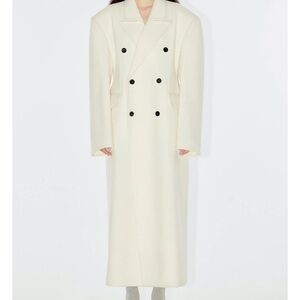 Pixie Market WHITE MAXI DOUBLE BREASTED COAT-BESTSELLER